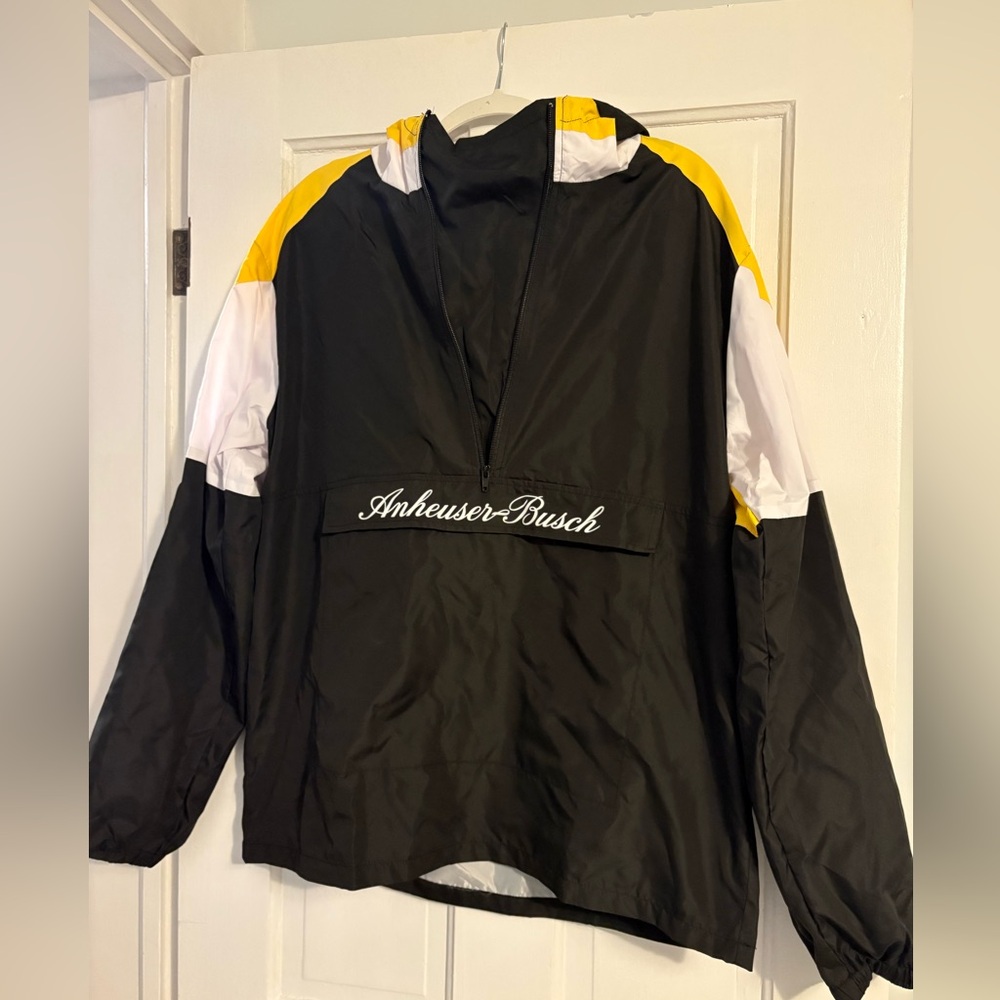 Anheuser-Busch Black and Yellow Windbreaker